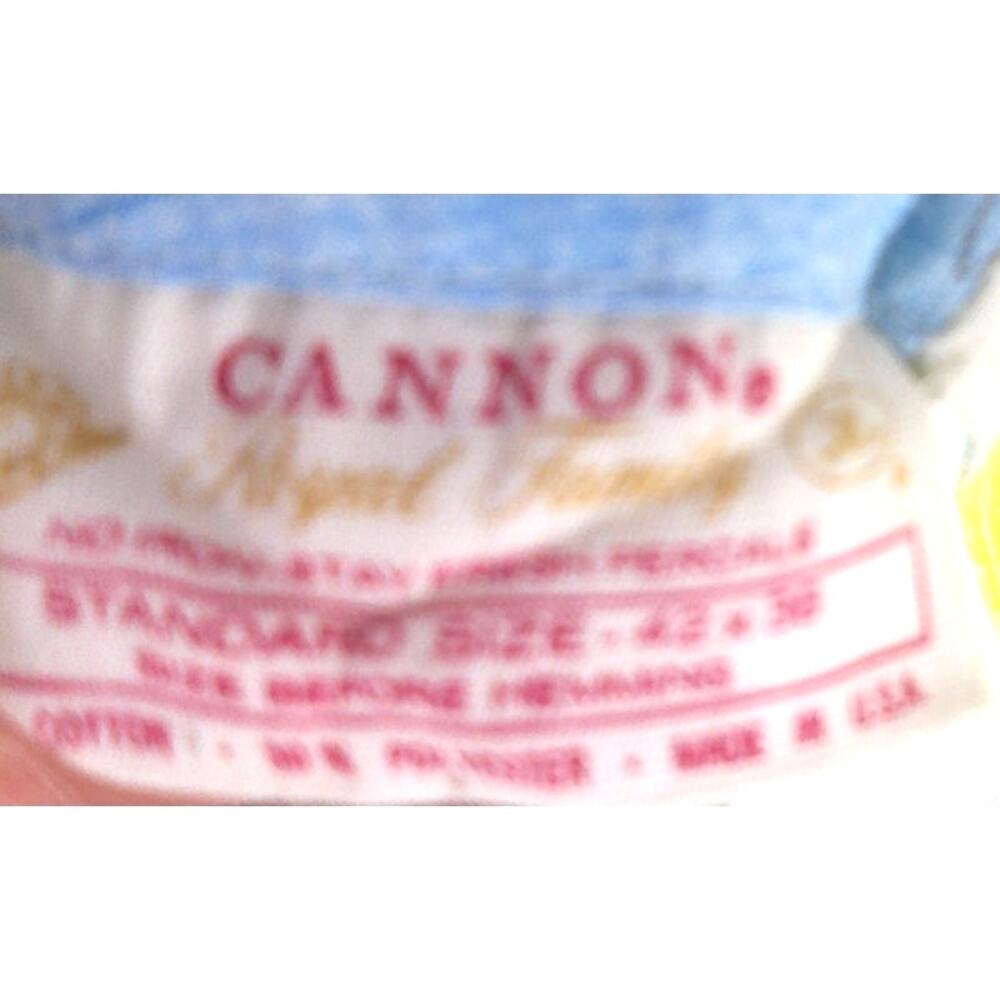 Vintage Cannon Royal Family No Iron Percale Heavenly Daisy Blue Full Sheet Set - Picture 3 of 6